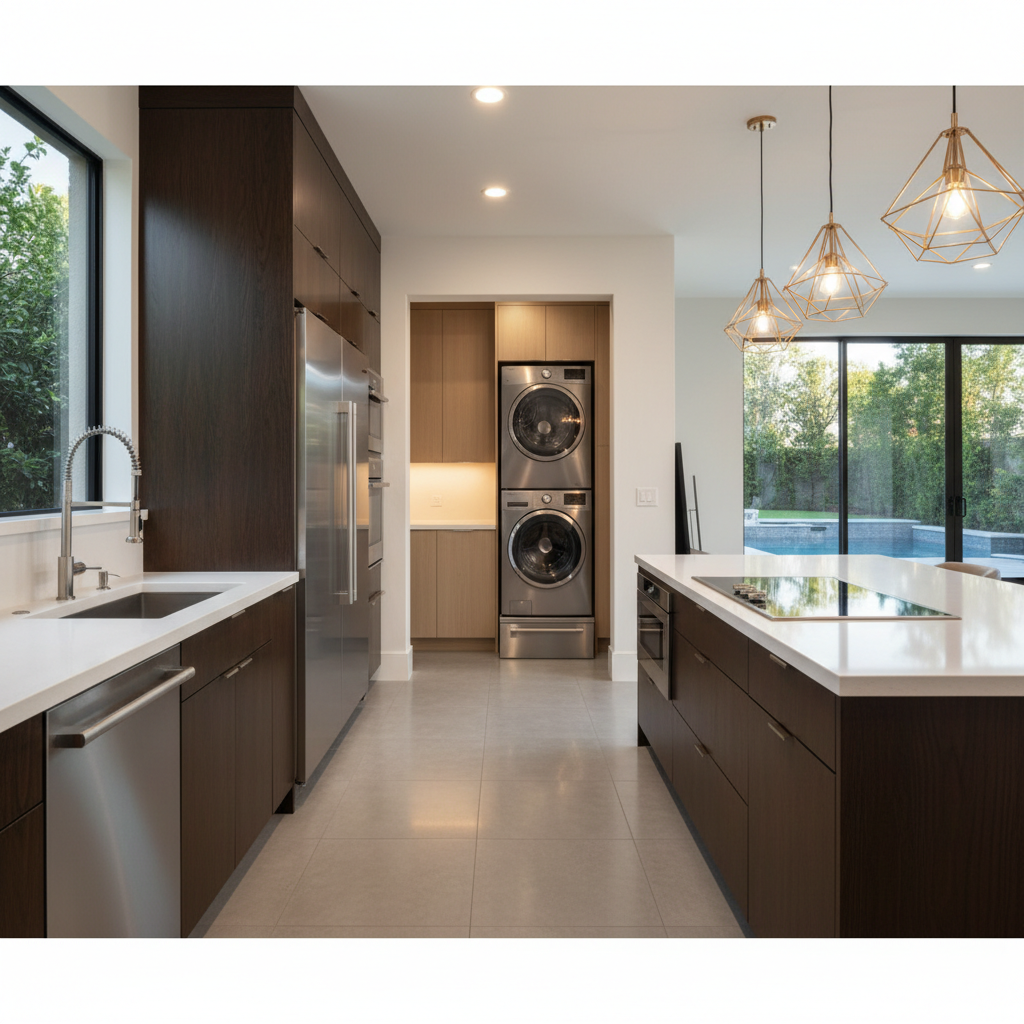 Premium household appliances in a luxury residential environment
